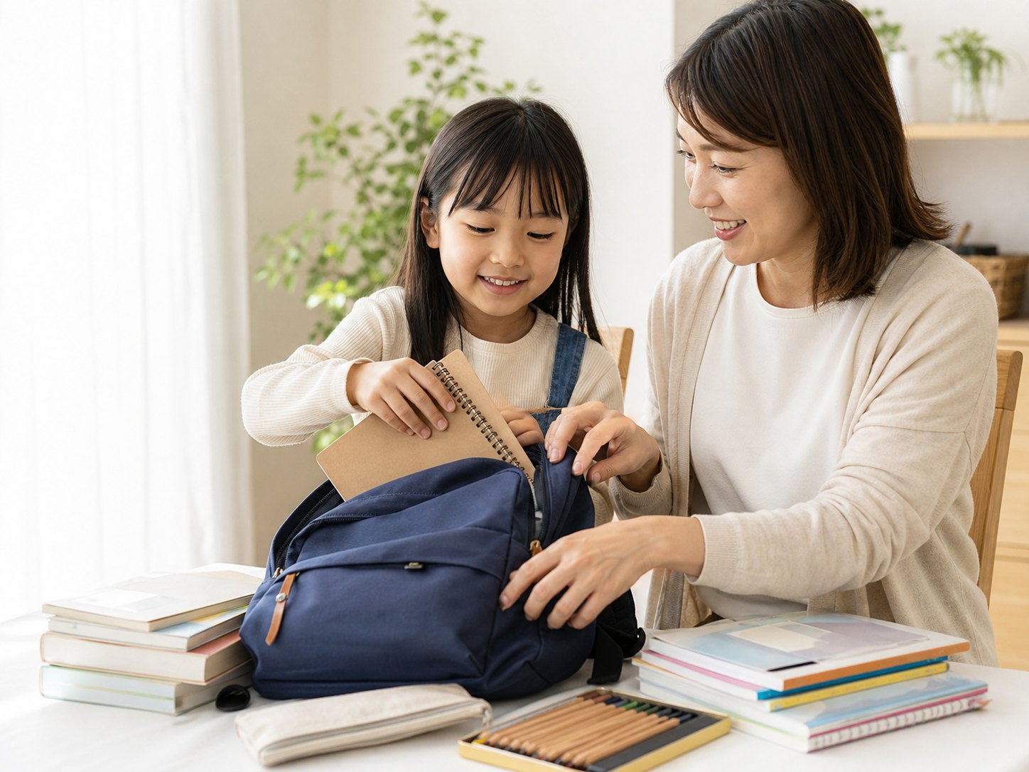 子どもの学用品や通学用品の支援イメージ